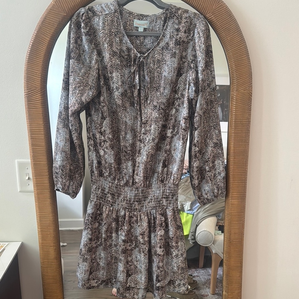 Veronica M Black and Brown Mini Dress